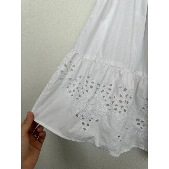 Ralph Lauren Black Label Women's Eyelit Mini Skirt Cotton White Size Large - Picture 2 of 9